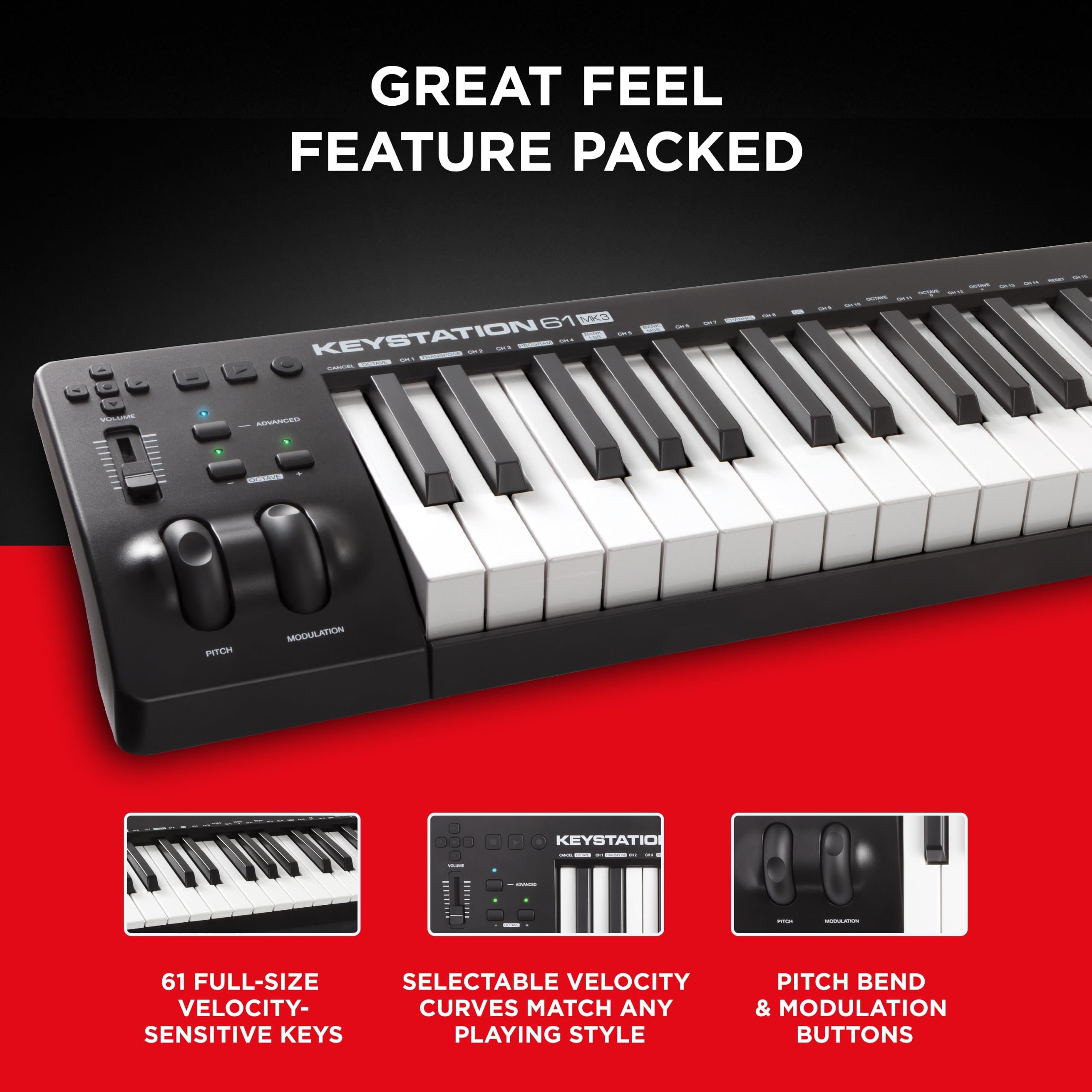 Amazon.com: M-AUDIO Keystation 61 MK3 - Synth Action 61 Key USB